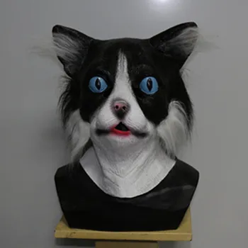

Light comedy Realistic 3D animal halloween cosplay Animated latex Cat Mask from Cats and Dogs