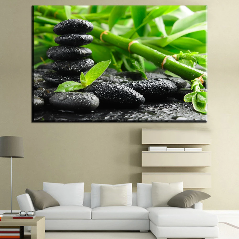 xdr847 Zen canvas art painting HD print wall painting art stone and