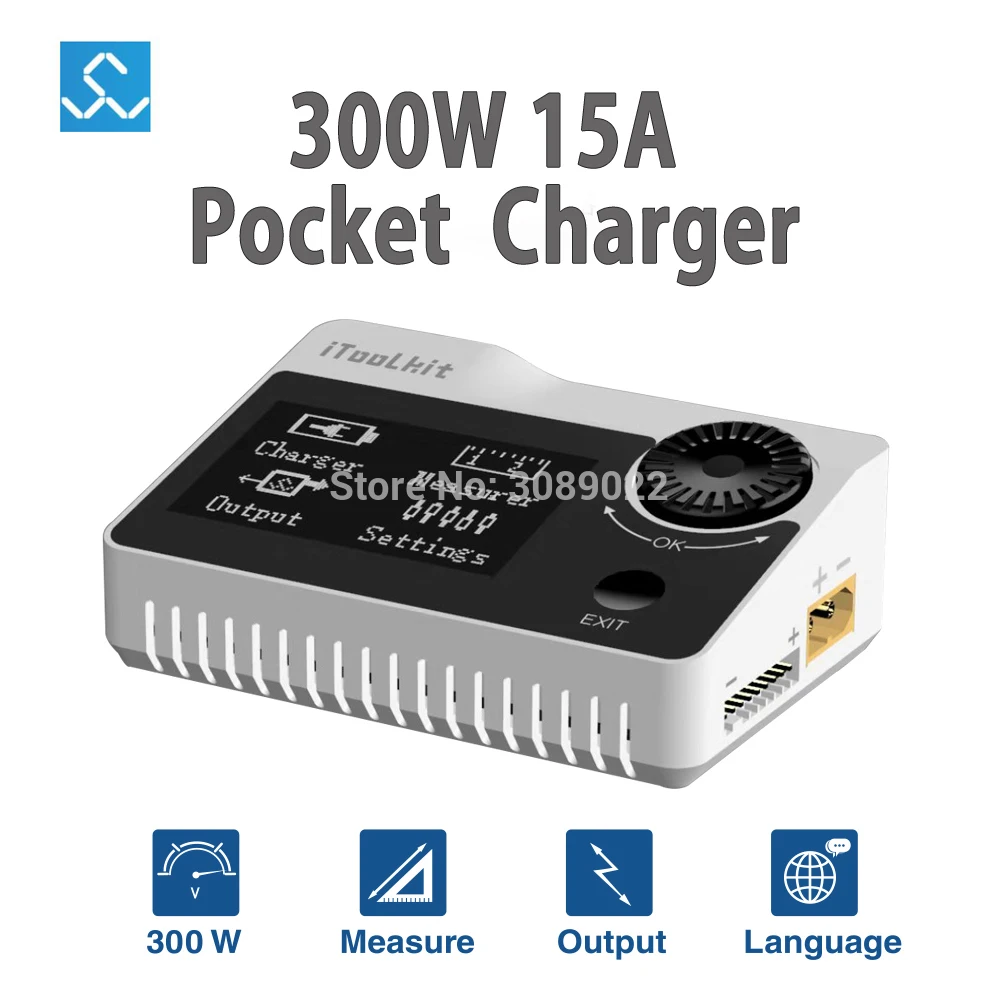 

iToolkit 300W 15A 1-8S Support Measure PPM SBUS Lipo Battery Balance Charger Portable Multi-function Pocket Charger VS iSDT Q6