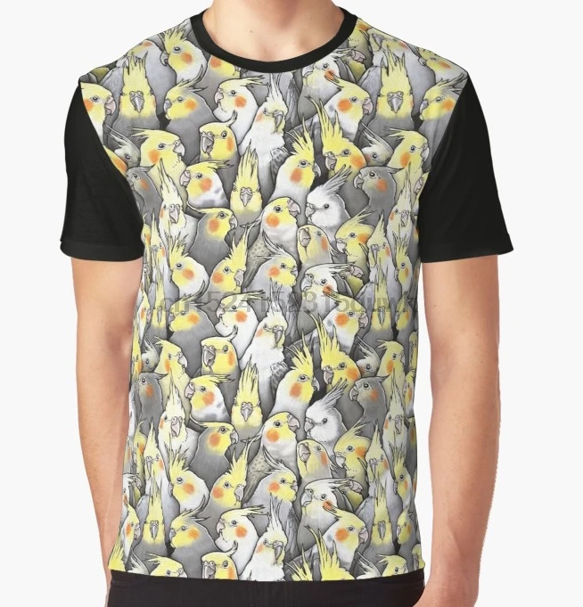 

All Over Print T-Shirt Men Funy tshirt Cockatiels Galore Short Sleeve O-Neck Graphic Tops Tee women t shirt