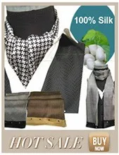 Fashion Brand Mens 100% Silk Long Scarf/Cravat Double Layer Black__ Gifts__For 4 Seasons
