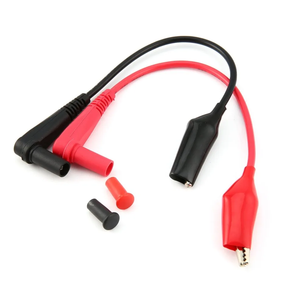 

L0DESTAR LA04012 Pair 24cm Universal Lantern Head to Alligator Clip Test Lead Crocodile Clip Test Cable Multimeter Pen Wire