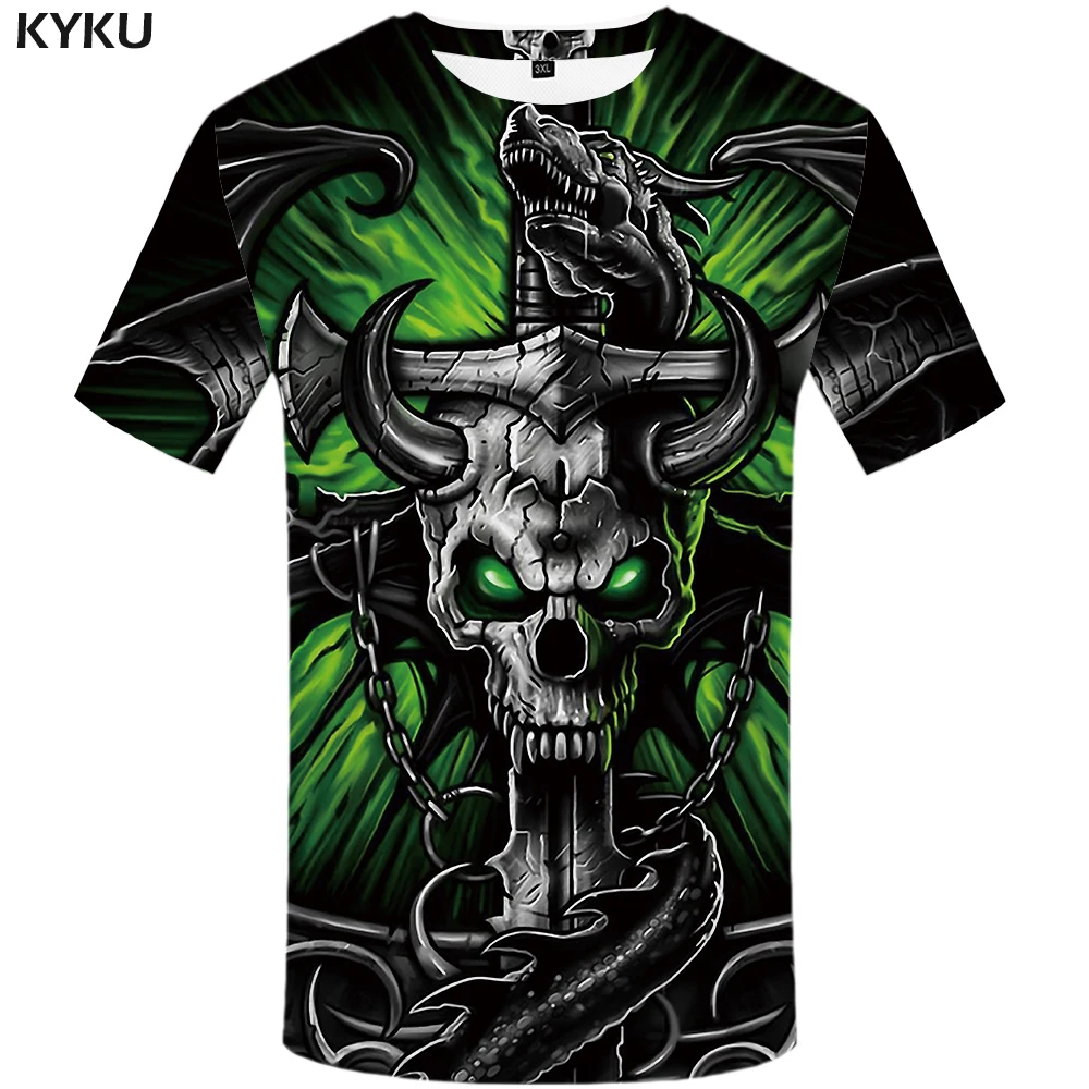 KYKU бренд череп футболка женская дьявол плюс размер панк-рубашки одежда Топы Женская s сексуальная летняя Новинка