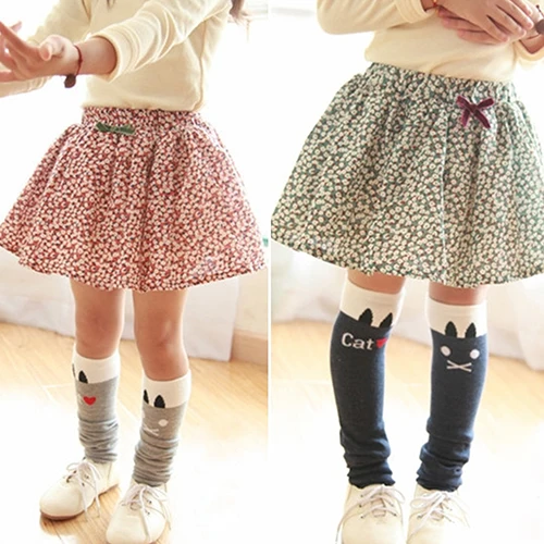 

Hot Girls Kids Lovely Cat Stripes Socks Soft Cotton Above Knee High Socks