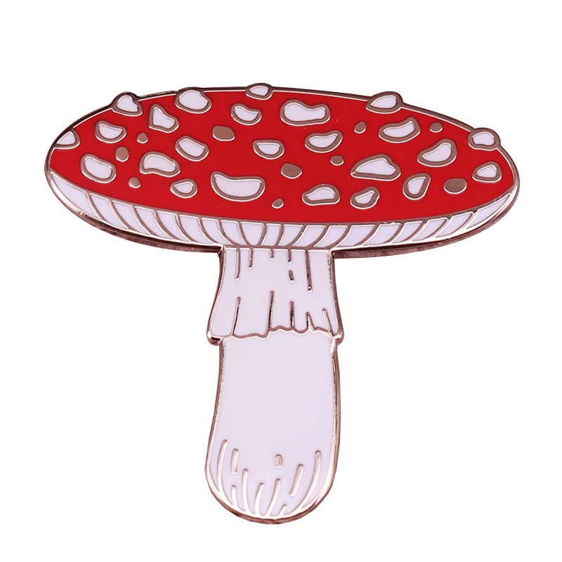 Красный гриб булавка Amanita muscaria брошь toadstool значок для выращивания микология ювелирные изделия лесной лес природные ценности подарок