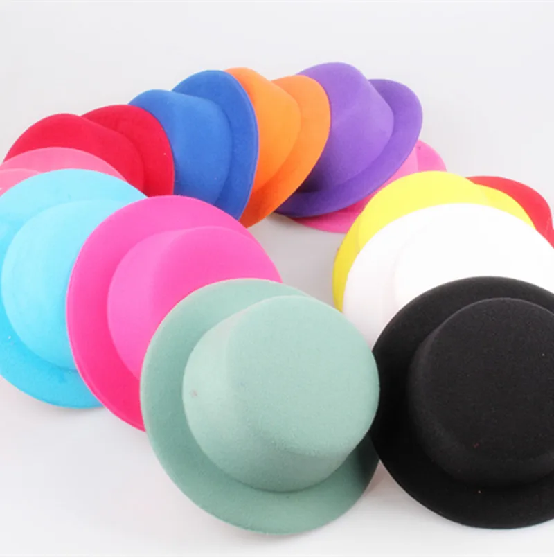 

Free shipping 5.2"(13cm) 12 color mini top fascinator hats, children party hats,DIY hair accesspries 12pieces/lot MH008