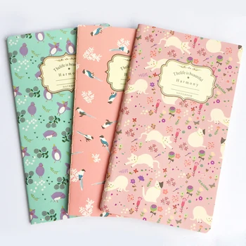

20 Sheets Elegant Floral blank Kraft Paper Notebook To Do List School Office Supply Student Stationery