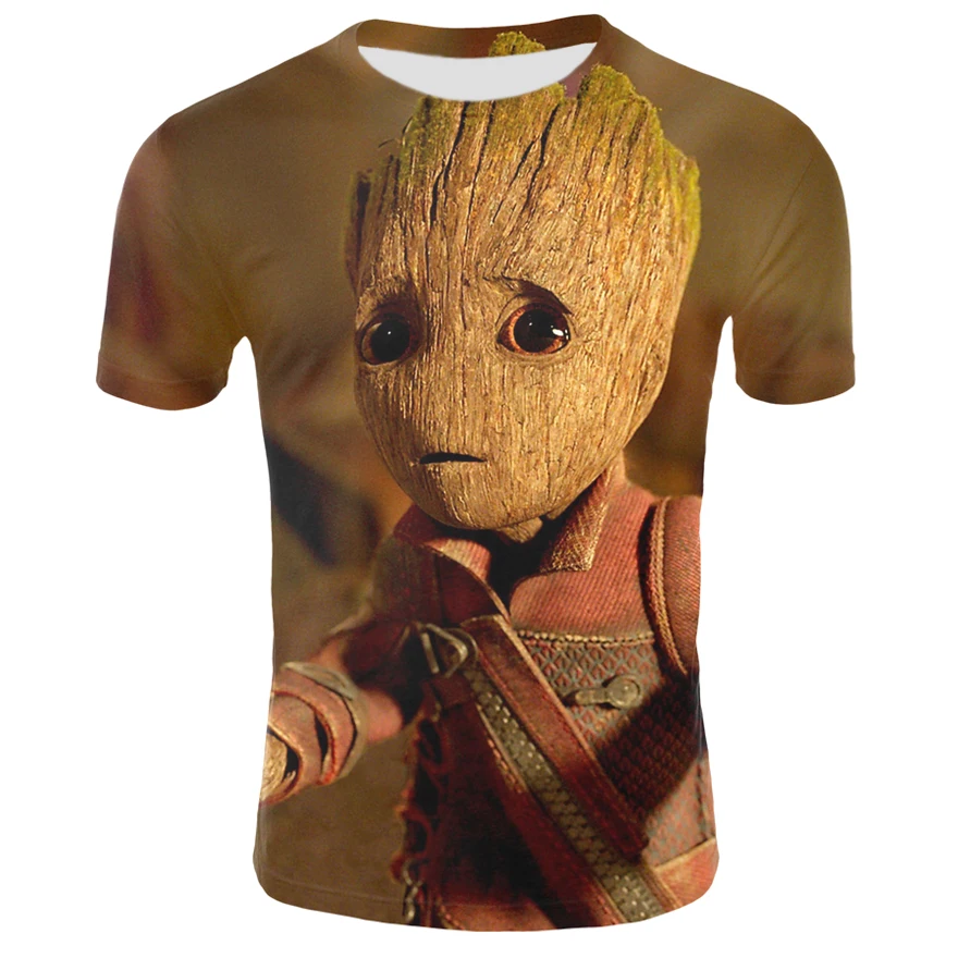 Мстители 4 Энс супергерой Грут белая футболка Galaxy Guard Groot странная Мужская