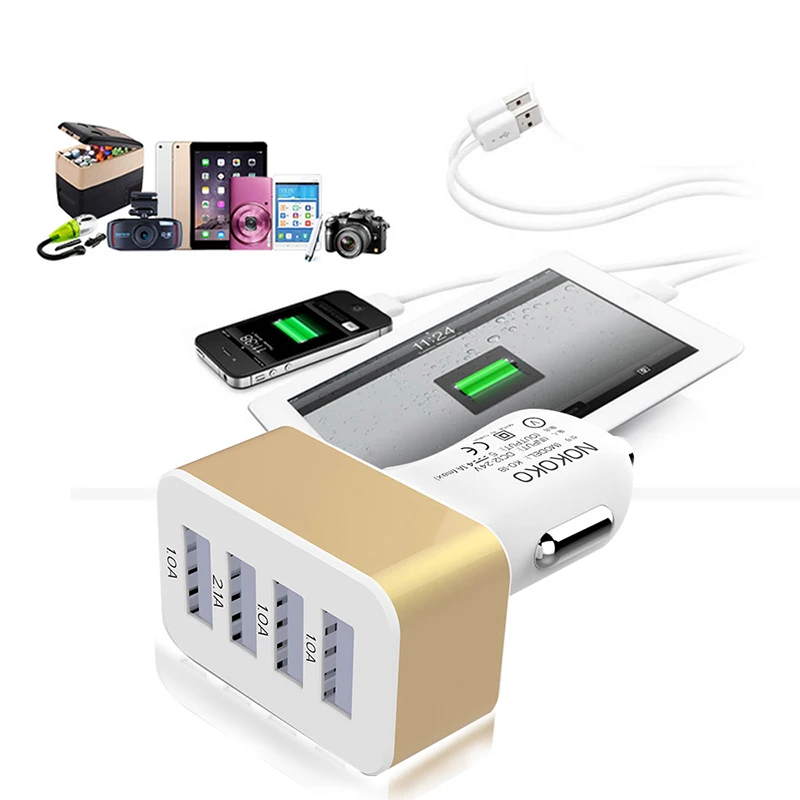 USB شاحن سيارة 4 منفذ مهايئ شاحن الهاتف المقبس 2A 2.1A 1A سيارة التصميم 3 شاحن يو اس بي العالمي ل شاشة هاتف المحمول شواحن