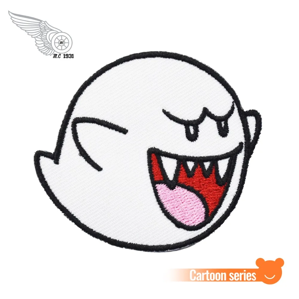 

NEW ARRIVAL GHOST BOO SUPER MARIO GAME EMBROIDERED PATCH IRON ON/ SEW ON CLOTHING CARTOON EMBROIDERY PATCH BADGE FREE SHIPPING