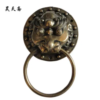 

[Haotian vegetarian] Ming and Qing antique Chinese furniture, copper fittings copper beast handle knocker HTA-046