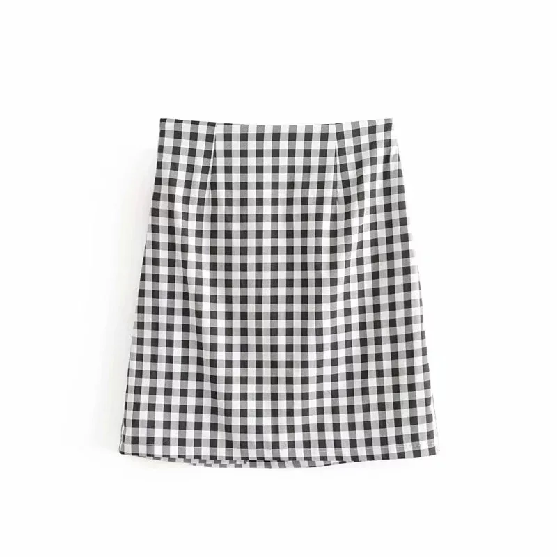 Faldas Mujer Moda Женская клетчатая юбка с оборками с завышенной талией сексуальная юбка с завязкой на бедрах юбки женские s