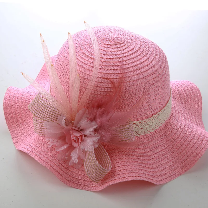 Летняя соломенная шляпа для девочек средство для защиты от Солнца шляпа с цветочным бантом Корейская версия соломенная тент Пляжный Милый шляпа детские вязаные шапки