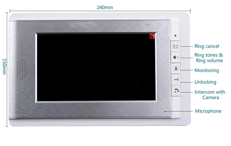 Видеодомофон tft lcd 7. Видеодомофон 7 дюймов. домофон с видеоэкраном. видеодомофон на монитор 20 дюймов. светодиод в домофон.