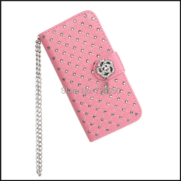 

Luxury Lady Wallet Stand Leather Case Cover For iPhone 5 5s phone with Lanyard + Free Screen Protector