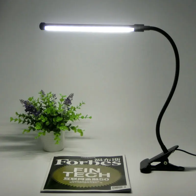  Led Eye protection Two levels brightness switch dimmer reading table Desk Lamp with metal Clip 1pcs