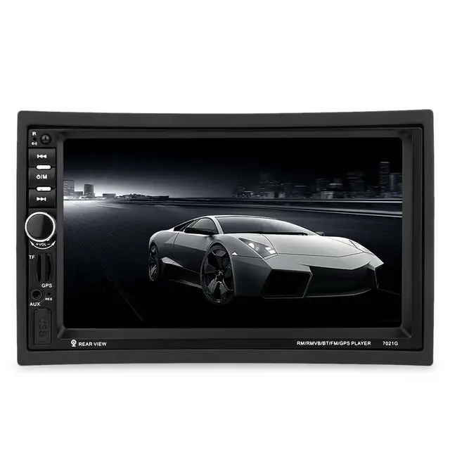 7021G de 7 pulgadas TFT de pantalla táctil del coche de MP5 jugador 2 Din Bluetooth Multimedia FM estéreo Auto Radio GPS mapa control remoto reproducción de vídeo