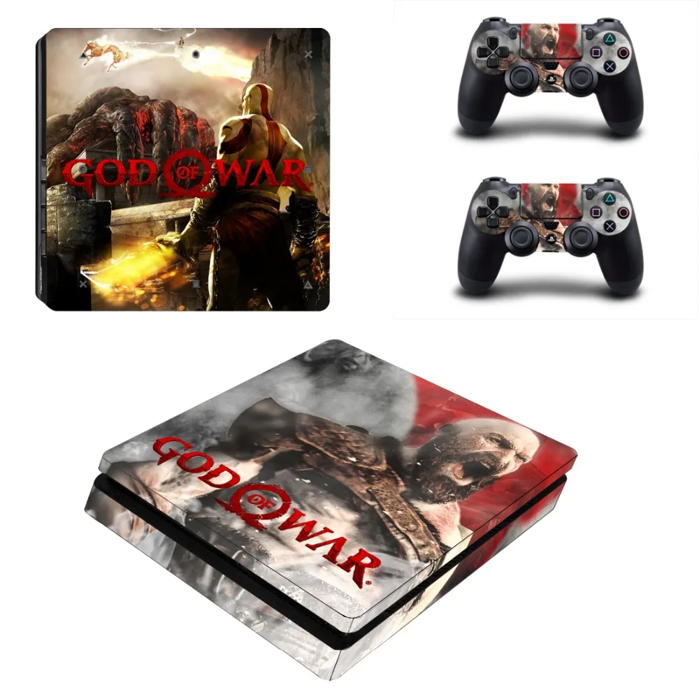PS4 тонкий кожи Стикеры для sony Игровые приставки 4 консоль и контроллеры пропуск PS4 тонкий Стикеры винил-Бог войны