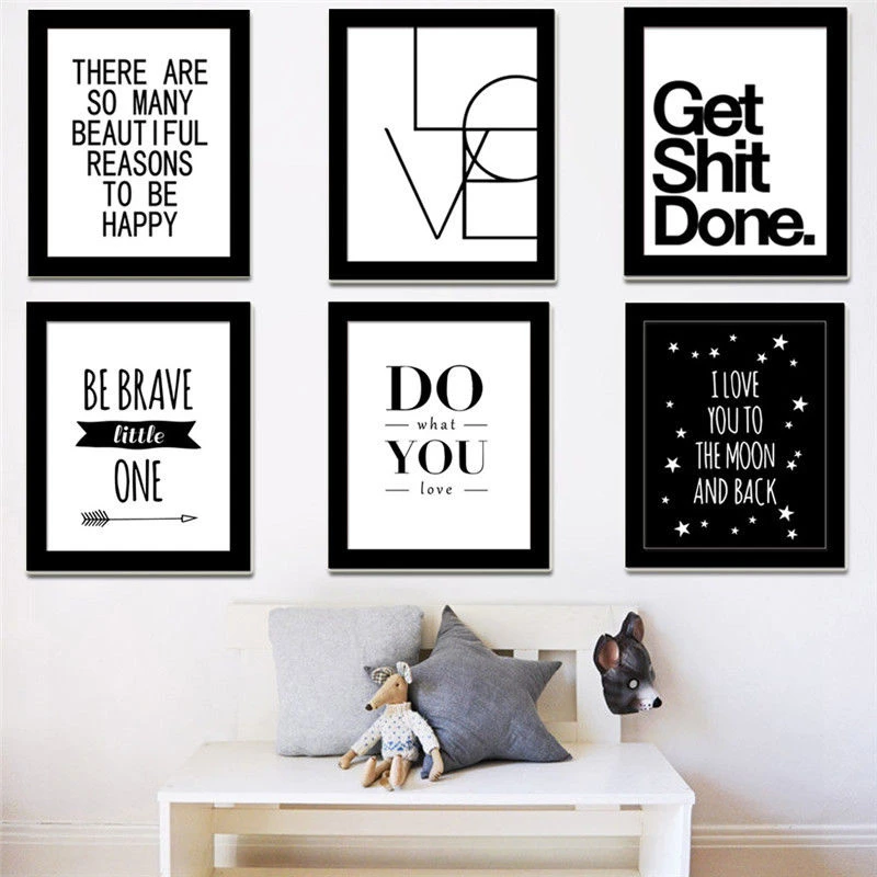 A3 A4 Motivational Quotes Canvas Print Poster Wall Art Painting 