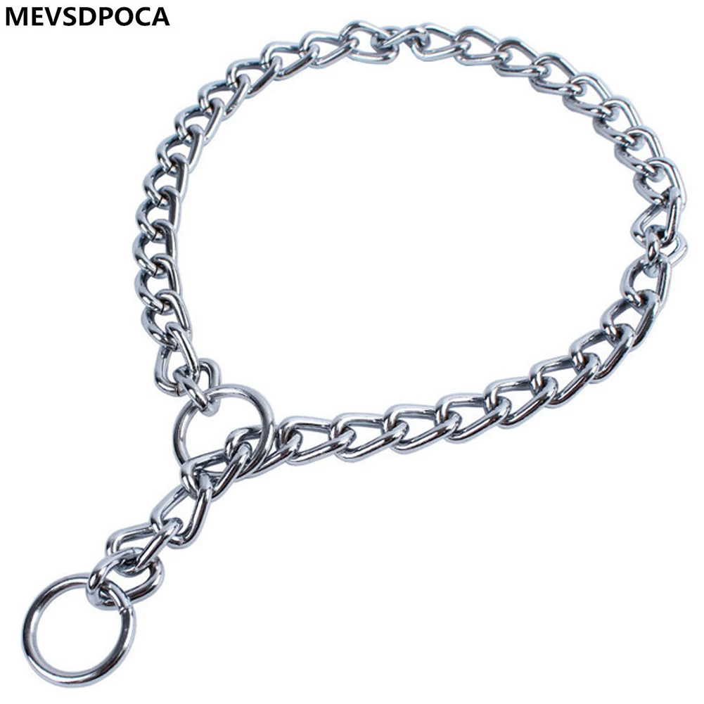 MEVSDPOCA Dog Stainless Steel Neck Chain Training Choke Slip Snake