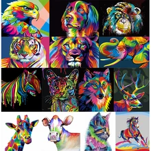 

Frameless DIY Oil Painting By Numbers Colorful Animals Coloring Modular Pictures Oil Painting Art For Home Decor Gift 40*50cm