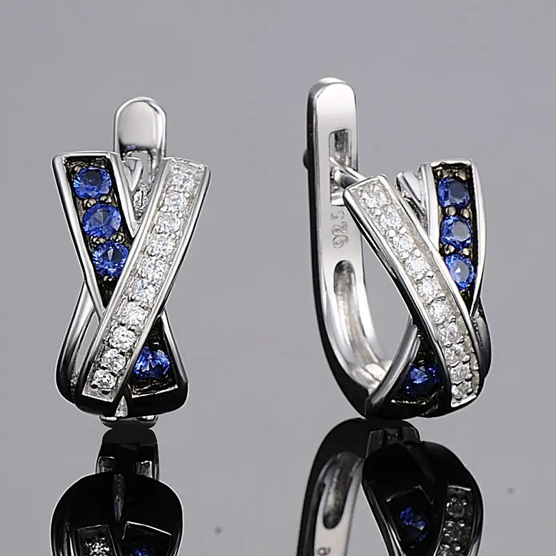 Goedkoop Santuzza Zilveren Oorbellen Voor Vrouwen 925 Sterling Zilver Oorbellen Zilver 925 Met Stenen Zirconia Brincos Mode sieraden