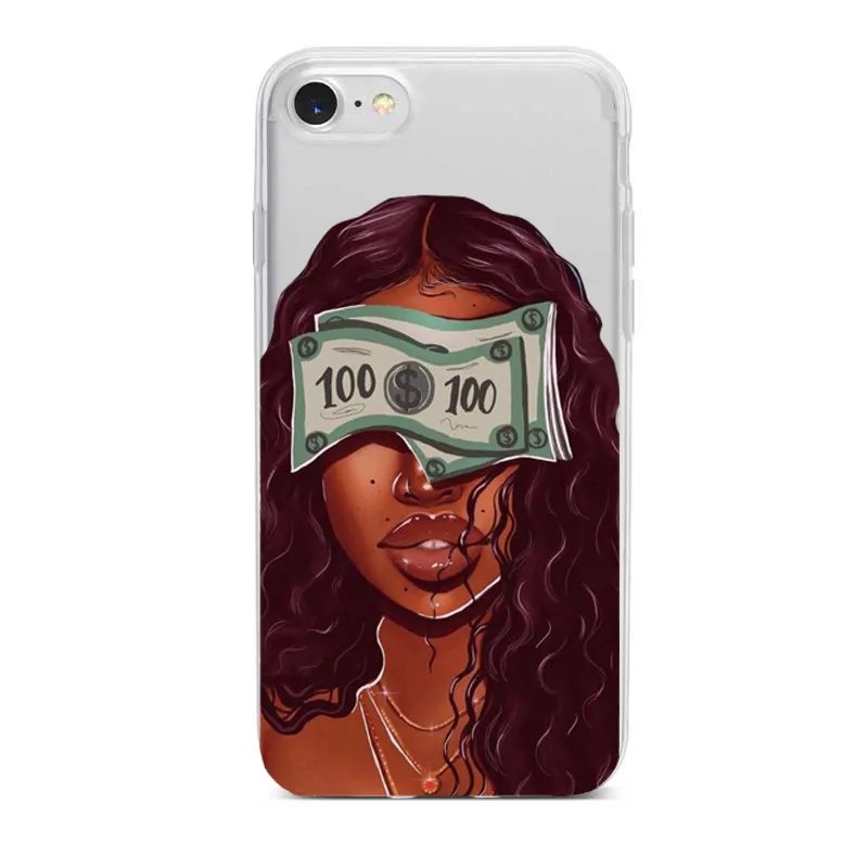 MAKE MONEY Not Friends Kash Black head Girl Fundas чехол для iPhone X XR XS Max 8 7 6s Plus Мягкий Прозрачный силиконовый чехол - Цвет: TPU