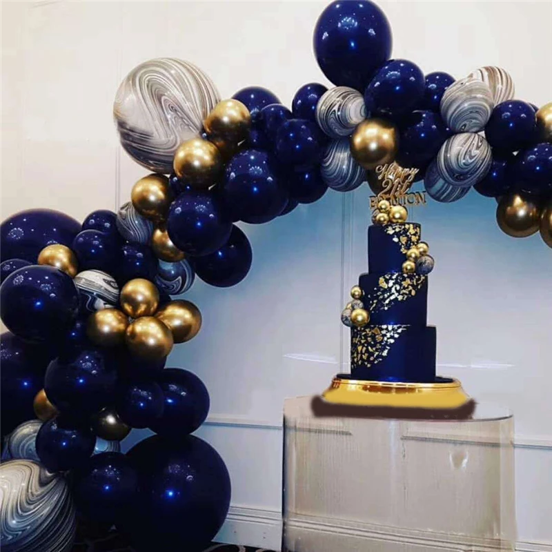 

Ink blue balloons happy wedding 1st boy girl birthday party supplies backdrop balloons decoration store anniversary decoration