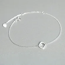 La MaxZa 925 стерлингового серебра 925 пробы полые браслеты с квадратным звеном браслеты Цепочка для женщин девочек дружбы ювелирные изделия