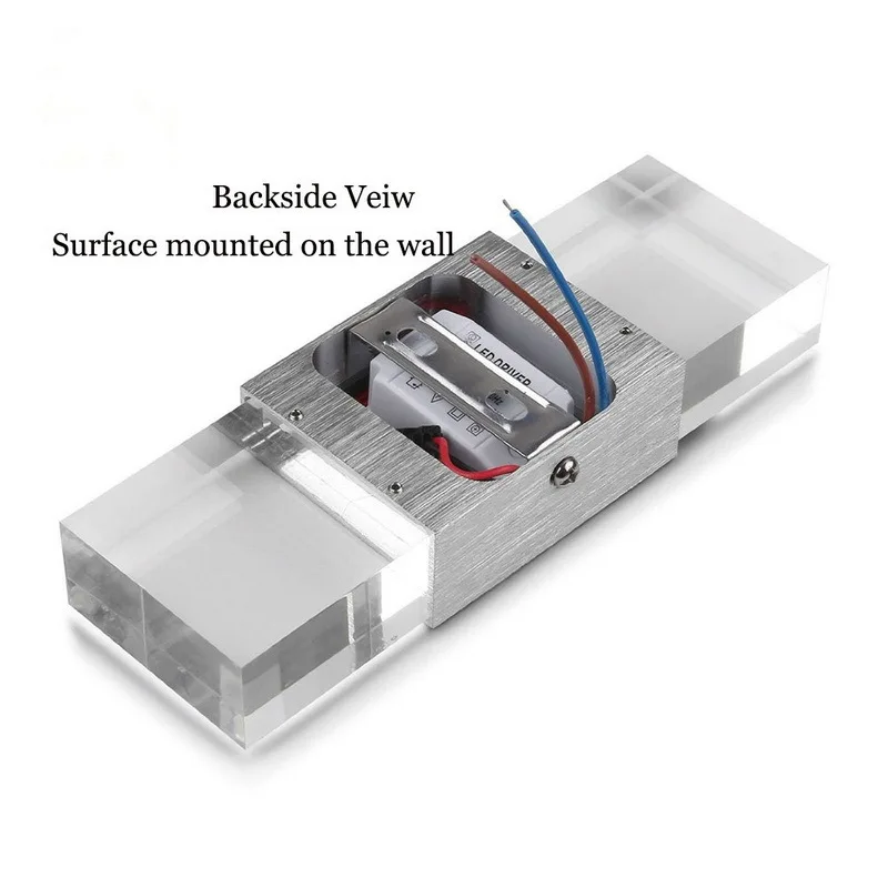 2 Вт алюминиевый светодиодный настенный светильник акриловый кристалл домашнее освещение декорация внутри снаружи 17,5*3,2*6 см 85-265 в Ac