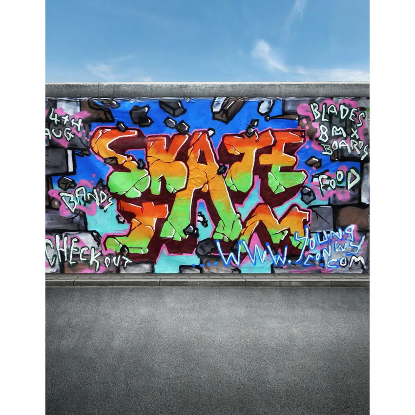 Виниловый тканевый фон для детской фотосъемки с изображением голубого неба