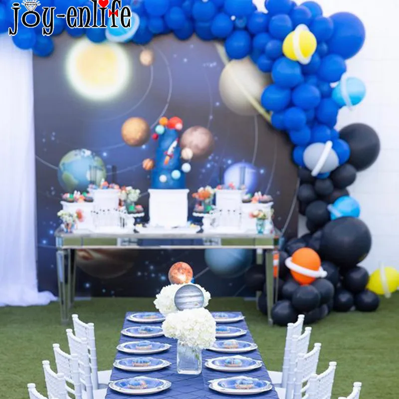 Космические вечерние украшения солнечная система день рождения принадлежности космический корабль планеты гирлянда баннер воздушные шары вечеринка для мальчика день рождение