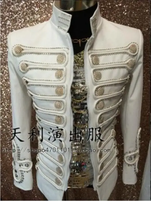 white jacket S-5XL новая мужская одежда певица модный тонкий комплект для диджея auger костюм куртка танец панк Главная сцена мужской плюс размер костюмы - Цвет: white jacket