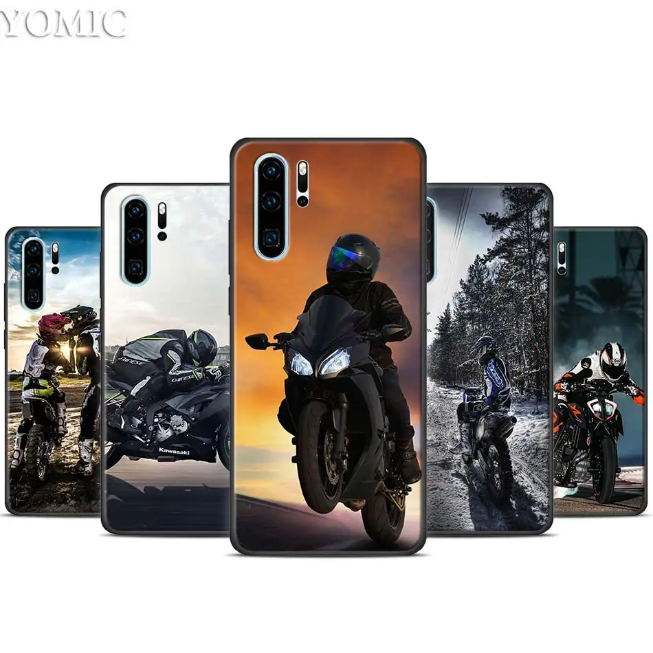 

Moto Cross motorcycle sports Black Case for Huawei P30 20 Pro P10 P20 P30 Lite Mate 10 20 Lite P Smart Plus Case