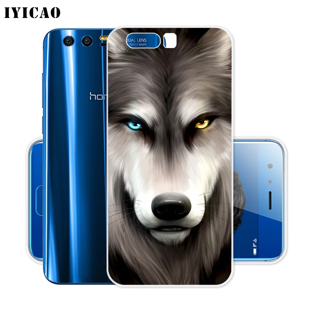 Мягкий силиконовый чехол IYICAO Animal Wolf для Huawei Y9 Y7 Y6 Prime 2018 Honor 8C 8X8 9 10 Lite 7X 7C 6A 7A
