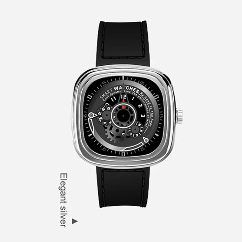 Серебристый КИТАЙСКИЙ mtk2502c SmartWatch с фитнес-трекер секундомер Android IOS круглый экран Sleep Monitor Smart Watch - Цвет: Серебристый