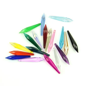 

200pc 76mm Mixed Color Crystal U-drop Crystal Icicle Multifaceted Pendant Crystal Chandelier Hanging Drop Ornament Crystal Prism