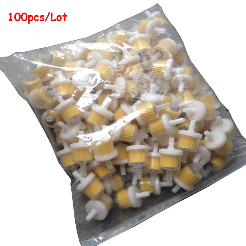 

100pcs/Lot Universal Motorcycle Gas Fuel Filters Small Engine Fram Plastic Inline Fuel Filters Fuel Gas Gasoline Filter