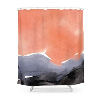 

Orange Blue Graphite Shower Curtain Waterproof Polyester Eco-friendly Antibacterial Shower Curtains