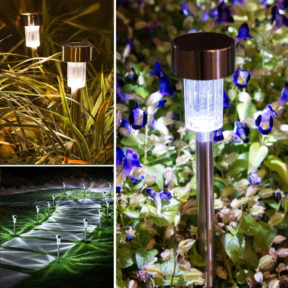 

10PCS/5PCS Waterproof Solar Led Garden Lawn Lights Outdoor Ground Garden Light Solar Path Lawn Lighting Lamp Stainless Steel