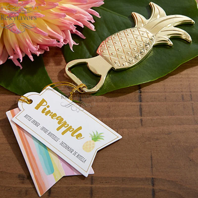 Tropical Inspired Gold Plated Pineapple Bottle Stopper Wedding Shower Party 