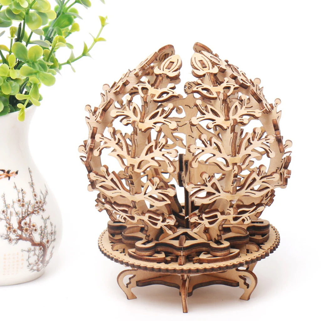 

3D Wooden Puzzle Model Building Kits - DIY Assembled Toys - Mechanical Transmission Flower Model - Educational Wooden Puzzle Toy