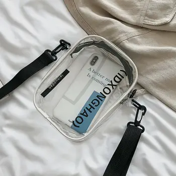 

Female transparent PVC letter shoulder bag jelly laser mini bag mobile phone bag Messenger bag