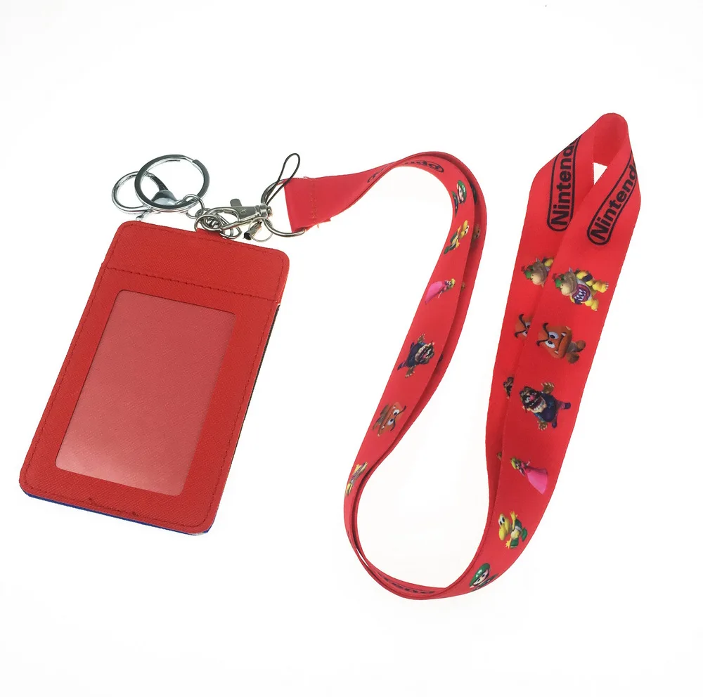 Горячий мультфильм милый Супер Марио Bros ID card set lanyard брелок|Брелоки| |