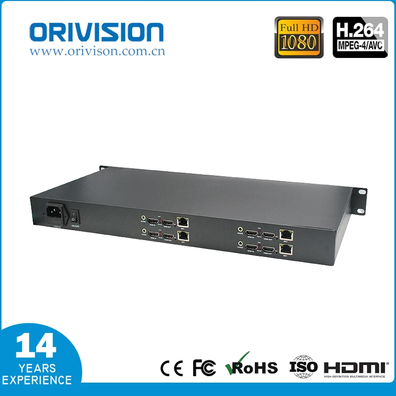 ZY-EH114/ 1U Rack MPEG-4 /H.264 AVC 4 Channels HDMI input and 4 channels HDMI+IP output Video Encoder Support HTTP/RTSP/RTMP...