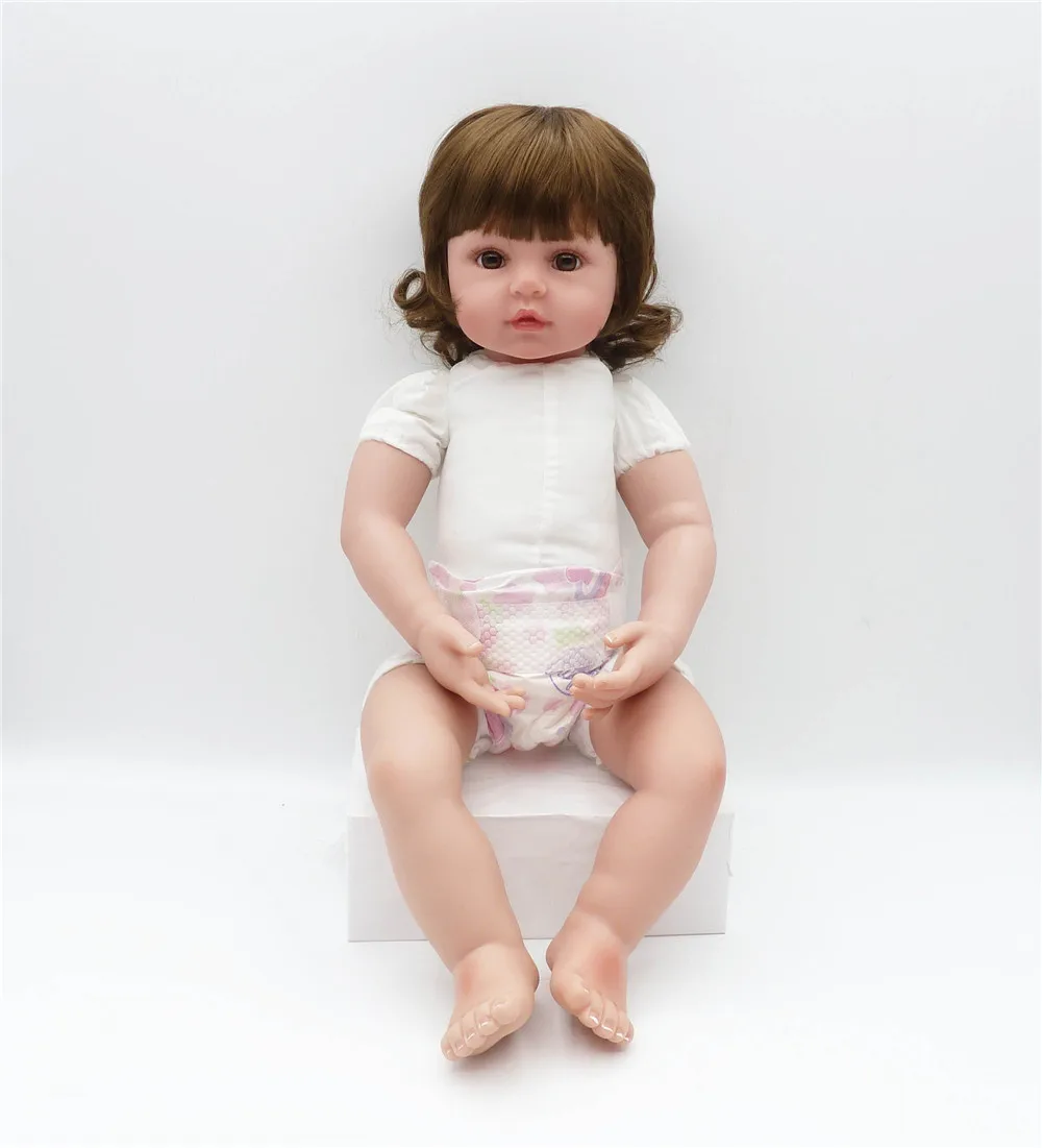 Brinquedos boneca Bebes reborn 2" 60 см виниловый силиконовый reborn baby dolls девочка кукла" малыш "reborn с плюшевый жираф