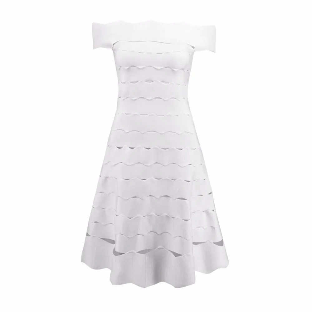 Новое платье, белое, с вырезом лодочкой, кружевное, стильное и элегантное, для знаменитостей, для отдыха, коктейльное, вечерние, Бандажное платье(H2086