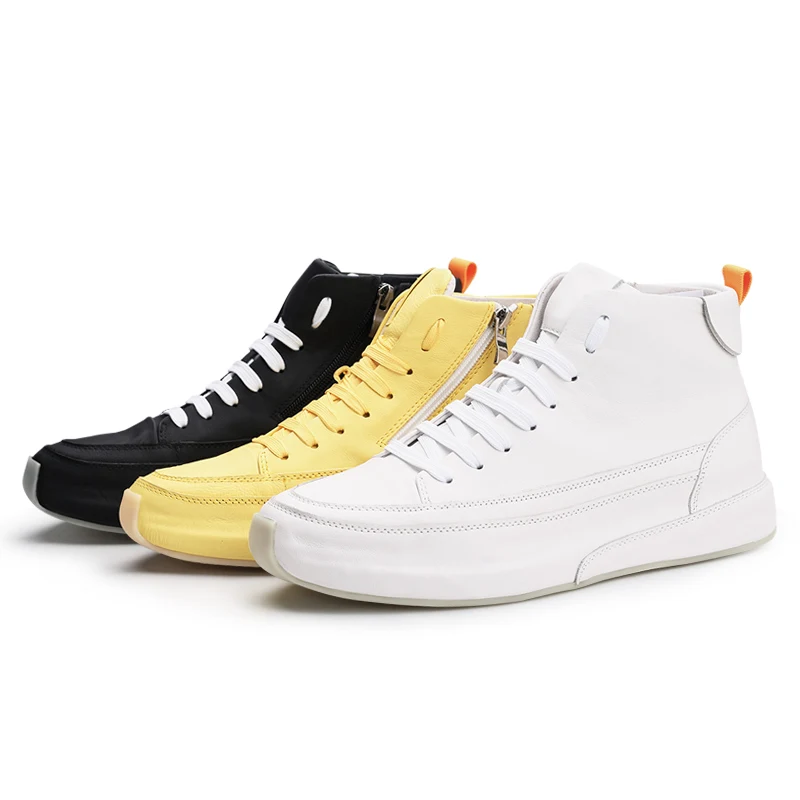 Nuevo Británico Retro Cuero Mens Ocio Zapatillas Negro Los Del Botas Otoño blanco Zurriago Hombres Chelsea Todo amarillo Invierno Real fósforo De pxzwaEpqrt
