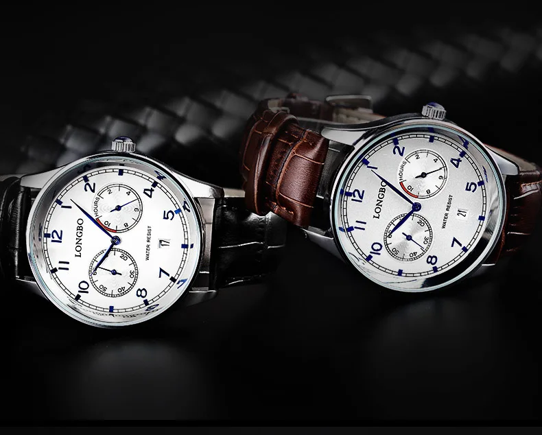 

Fashion Longbo Brand Watches Man Dive Watches Sport Military Watch Genuine Leather Watches Luxury Wristwatches Relogio Masculino