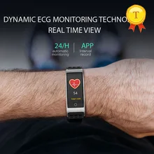 Цветной экран большого размера Водонепроницаемые ремни ТПУ Смарт-Браслет фитнес-трекер монитор сердечного ритма динамический ЭКГ+ PPG браслет кровяного давления